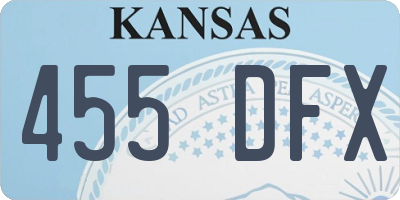 KS license plate 455DFX
