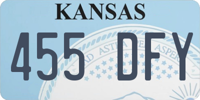 KS license plate 455DFY