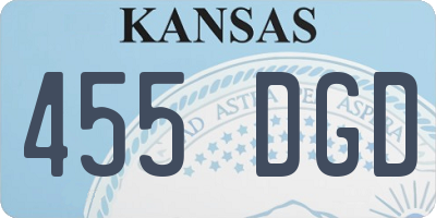 KS license plate 455DGD