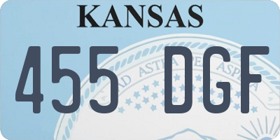 KS license plate 455DGF