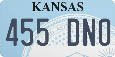 KS license plate 455DNO