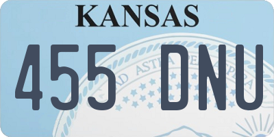 KS license plate 455DNU