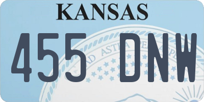KS license plate 455DNW