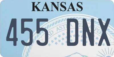 KS license plate 455DNX