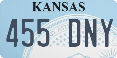 KS license plate 455DNY
