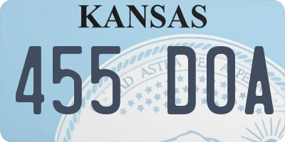 KS license plate 455DOA