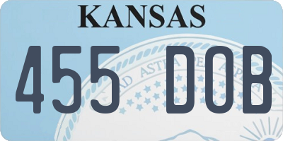 KS license plate 455DOB