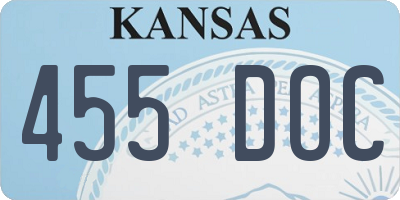 KS license plate 455DOC