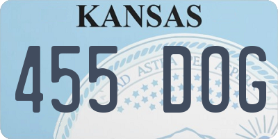 KS license plate 455DOG