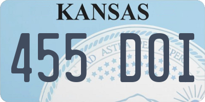 KS license plate 455DOI