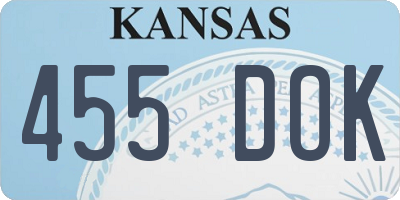 KS license plate 455DOK