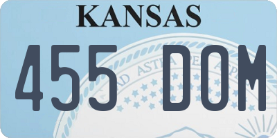 KS license plate 455DOM