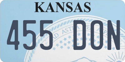 KS license plate 455DON