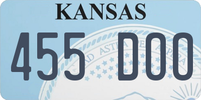 KS license plate 455DOO