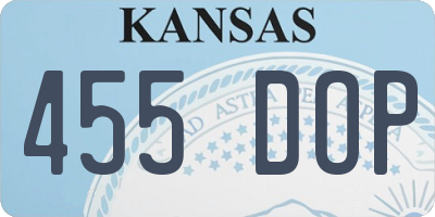 KS license plate 455DOP