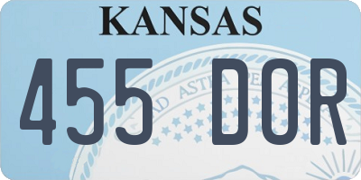 KS license plate 455DOR