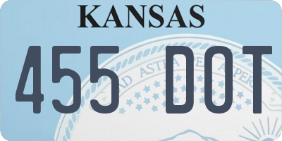 KS license plate 455DOT