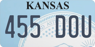 KS license plate 455DOU