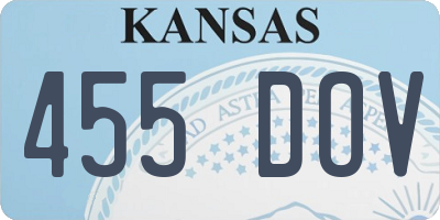 KS license plate 455DOV