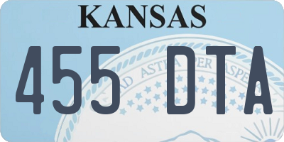 KS license plate 455DTA