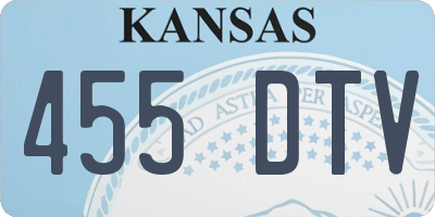 KS license plate 455DTV