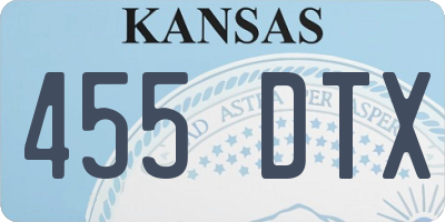 KS license plate 455DTX