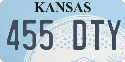 KS license plate 455DTY