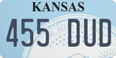 KS license plate 455DUD