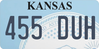 KS license plate 455DUH