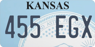 KS license plate 455EGX