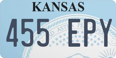 KS license plate 455EPY