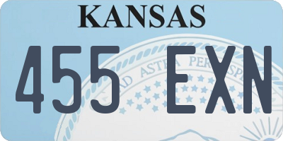 KS license plate 455EXN