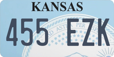KS license plate 455EZK