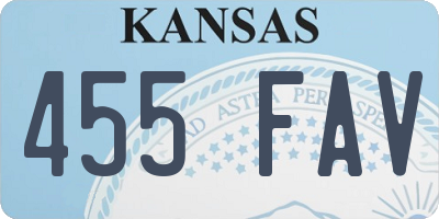 KS license plate 455FAV