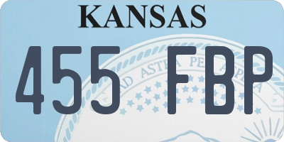 KS license plate 455FBP