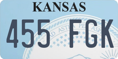 KS license plate 455FGK