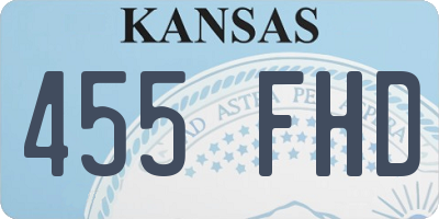 KS license plate 455FHD