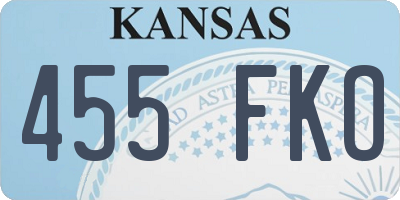 KS license plate 455FKO