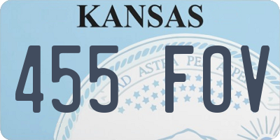 KS license plate 455FOV