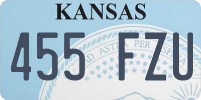 KS license plate 455FZU