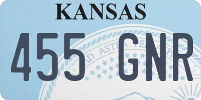 KS license plate 455GNR