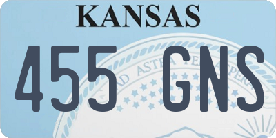 KS license plate 455GNS