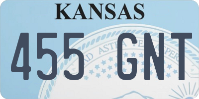 KS license plate 455GNT