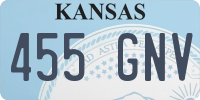 KS license plate 455GNV
