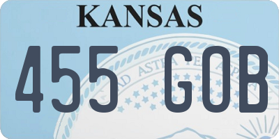 KS license plate 455GOB