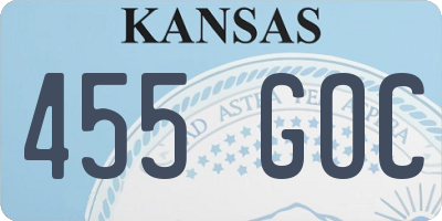 KS license plate 455GOC