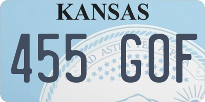 KS license plate 455GOF