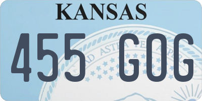KS license plate 455GOG