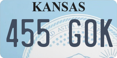 KS license plate 455GOK