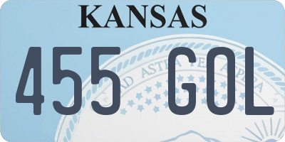 KS license plate 455GOL